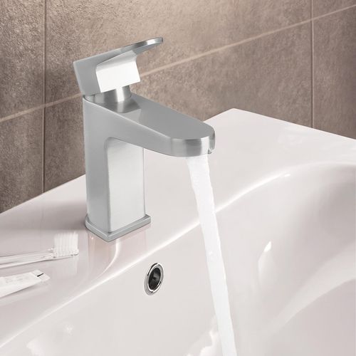 Monocomando Oxford Para Lavatorio - Plateado