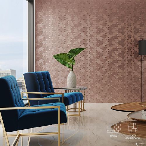 Mayólica Petalas Steel Gold Mate - 32 x 100 cm - 1.28 m2
