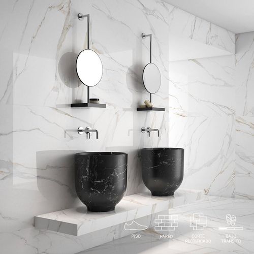 Porcelanato Aurora Blanco/Dorado Pulido - 60X120 cm - 1.44 m2