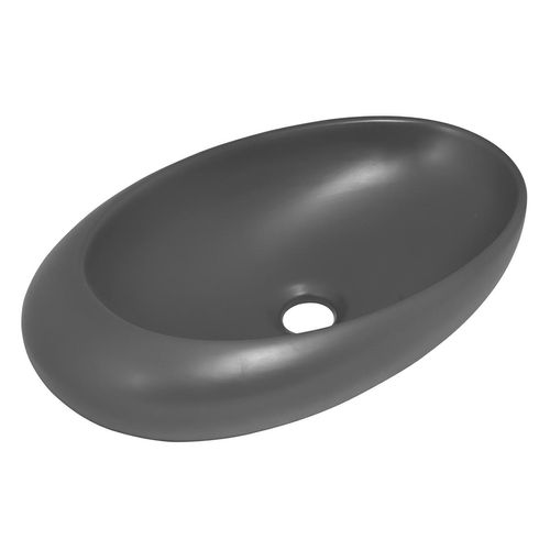 Bowl Riva Elegance Oval Gris Mate - 31x31x14 (Inc. Desague Push Cerámico)