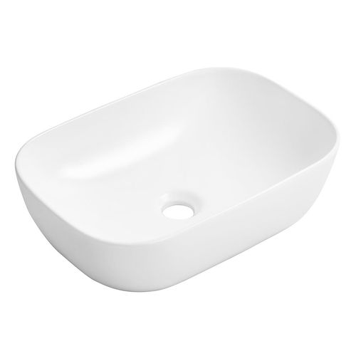 Bowl Riva Luck Rectangular Blanco Mate - 45.5x32x13.5 (Inc. Desague push Cerámico)