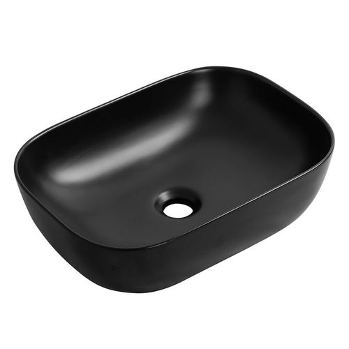 Bowl Riva Luck Rectangular Negro Mate - 45.5x32x13.5 (Inc. Desague push Cerámico)