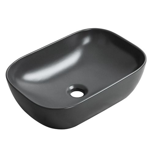 Bowl Riva Luck Rectangular Gris Mate - 45.5x32x13.5 (Inc. Desague push Cerámico)