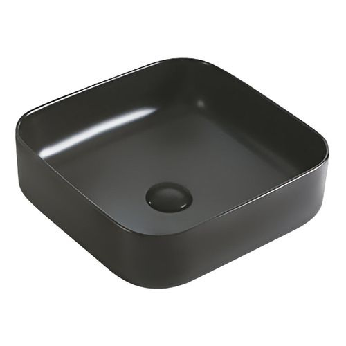 Bowl Riva Lutxi Cuadrado Negro Mate - 38.5x38.5x14.0 (Inc. Desague Push Cerámico)