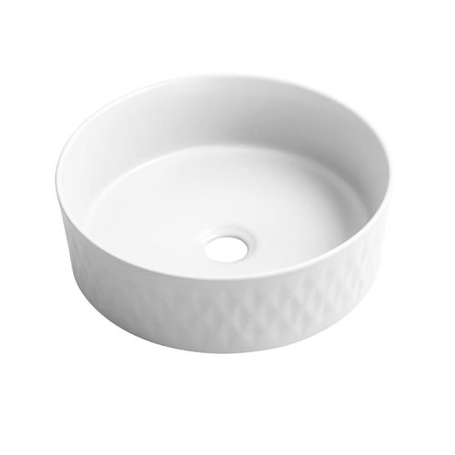 Bowl Riva Prestige Redondo Blanco Bril. - 36x36x12 (Inc. Desague Push Cerámico)