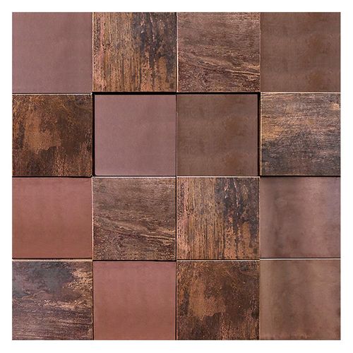 Mosaico Metal Marrón Brillante/Mate - 30X30 cm - 1 pza