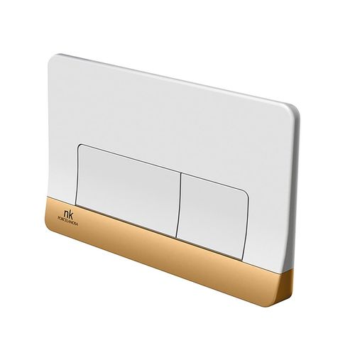 Pulsador Noken Forma Con Doble Pulsador Blanco/Oro