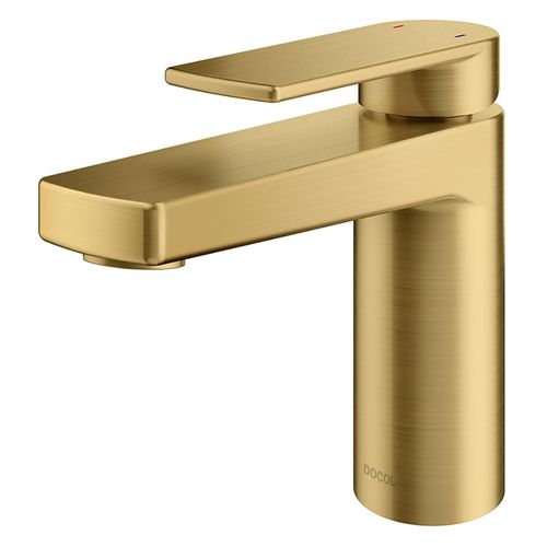 Monocomando Argon Para Lavatorio Pico Bajo Cepillado - Dorado