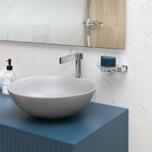 Jabonera Minimalista Cuadrada Cromado