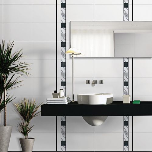 Listelo Mandala Luz Negro Brillante - 5.5X45 cm - 1 pza