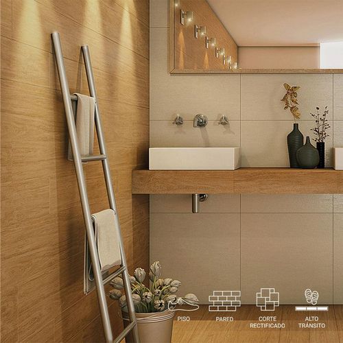 Porcelanato Ecofloor Carvalho Marrón Mate - 24.5X100 cm - 2.20 m2