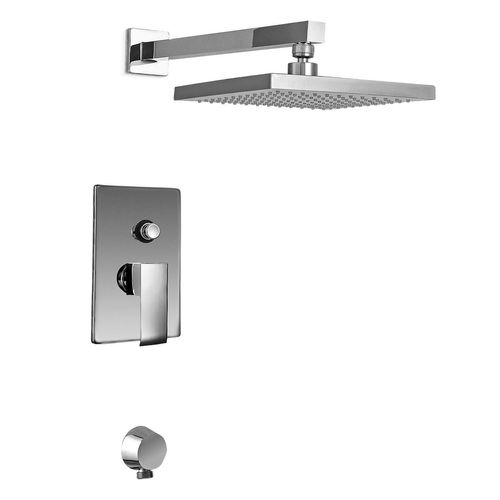Monocomando Square Para Baño - Plateado