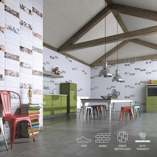 Porcelanato Cement Blanco Semi Brillante - 60X60 cm - 1.44 m2