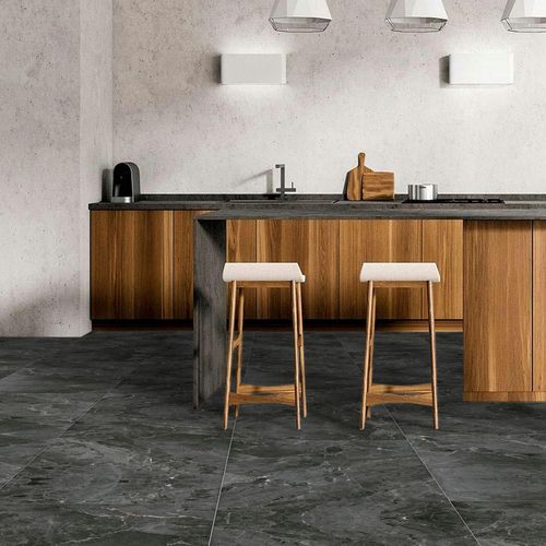Porcelanato Quartz Grafite Negro Brillante - 60X120 cm - 2.16 m2