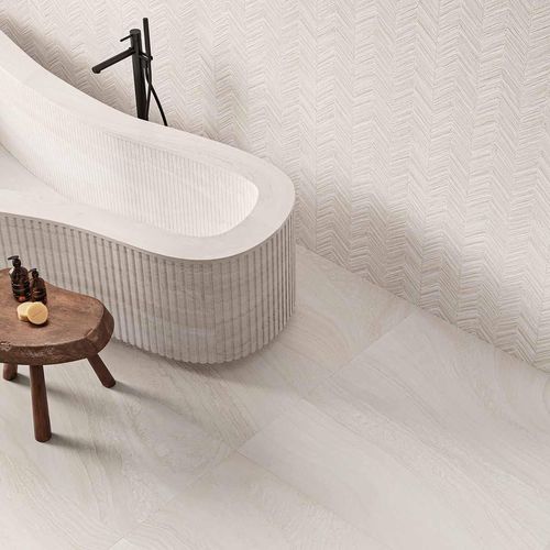 Porcelanato Varana Stone Tweed White Mate - 60X120 cm - 1.44 m2