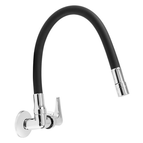 Llave Portofino Para Lavadero Pico Flexible - Negro
