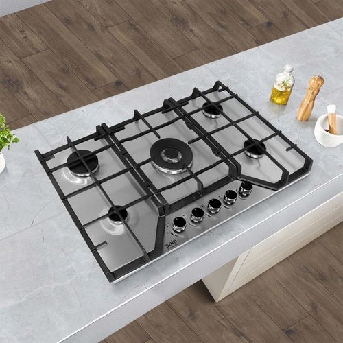 Encimera Acero Inoxidable a Gas - 76cm - SOLCO064 - S.Collection