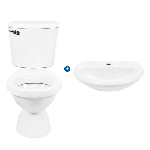 Combo Trebol Rapid Jet Con Manija + Lavatorio Eco Blanco