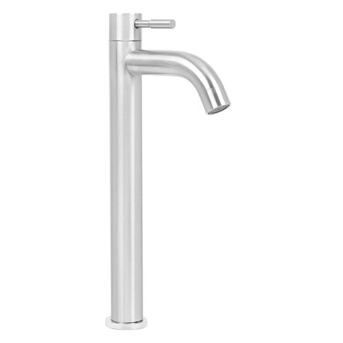 Llave Titan Helios P/Lavatorio Alto Al Mueble P/Agua Fria D/Acero Inox.