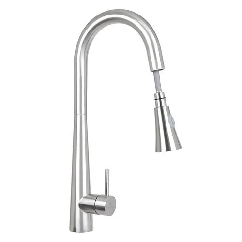 Monocomando Titan Helios Pico Extraible Con Doble Funcion Al Mueble Acero Inox.