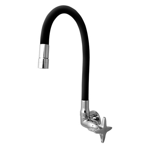 Llave Vainsa Sestri De Lavadero P/Pared C/P Flexible Negro Cr.