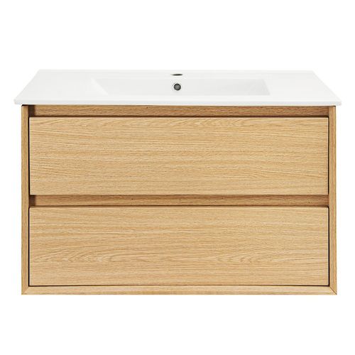 Mueble De Baño Golden Bath Lesslie Roble 80X50X46 Cm Inc. Lavatorio Empotrar