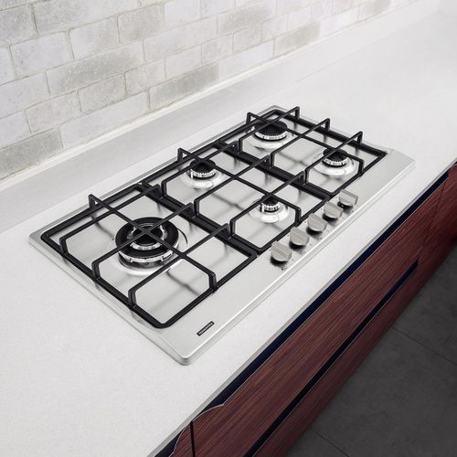 Cocina Tramontina A Gas Emp Penta Plus 5Gx Tri He 90 Safe Ac/Inox C/Rej Hierro Fundido - 05 Quem