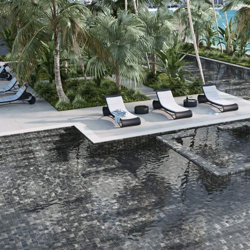 Gres Porcelanico Eliane Ardosia Black Mesh Mate. No Rect. Dest. 10X10 Caja 1.92 M2