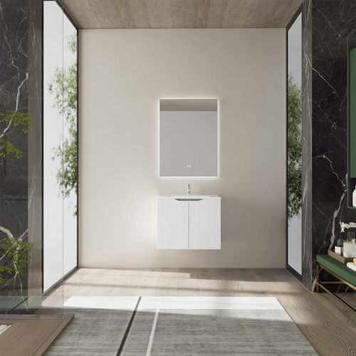 Mueble De Baño Golden Bath Candis Blanco 60X50X46 Cm C/ Rebose Inc. Lavatorio Empotrar