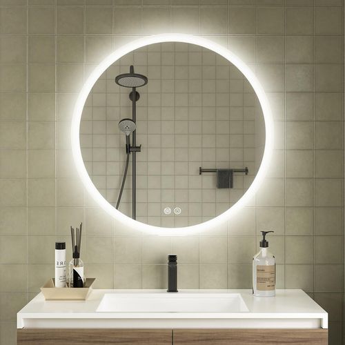 Espejo Golden Bath Roko 60X60 Cm Redondo C/ Luz Led In/Acc. Instal