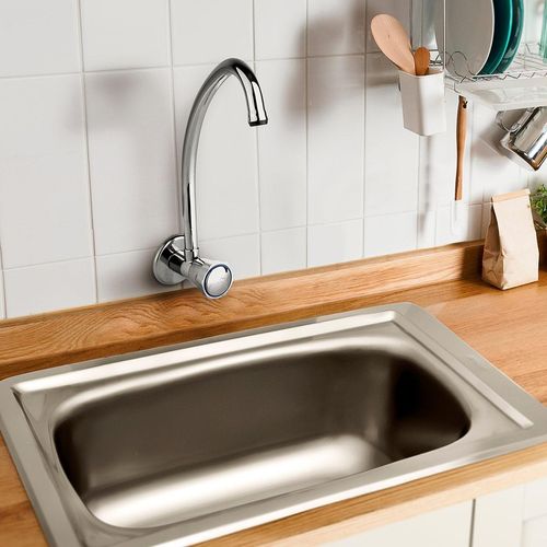 Llave Trebol Eco Cromo A La Pared P/Cocina (Asta Fija)