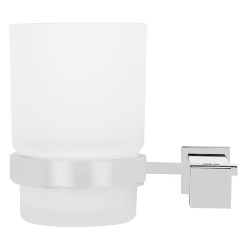 Portavaso Vainsa Minimalista Cuadrada Aquarius Cromo Vm1