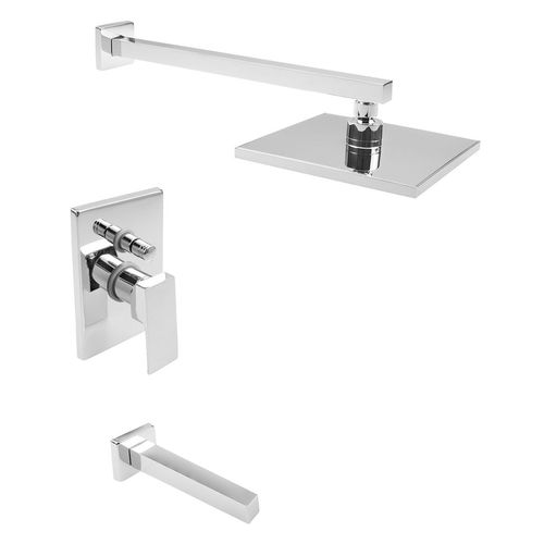 Monocomando Vainsa Minimalista Mono Cromo De Ducha /Tina Square P/Cua Sal Esp Cua 40 Pared