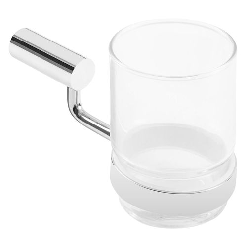 Portacepillo Cobra Natural De Bronce Pesado Y Vidrio Templado Acab. Cromo