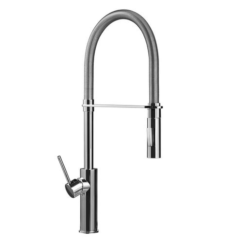 Monocomando Vainsa Minimalista Lever P/Bar Pico De Resorte Tupido Cromo