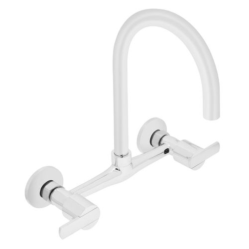 Mezcladora De Lavadero Italgrif Buzios Lever A La Pared Minimalista Cr. Pico Gira. (Cuello De Ganzo)