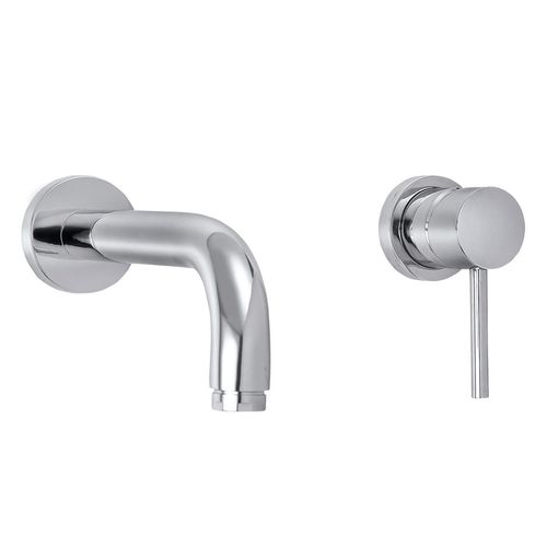 Monocomando Vainsa Minimalista Mono Cromo De Lavatorio Lever A La Pared