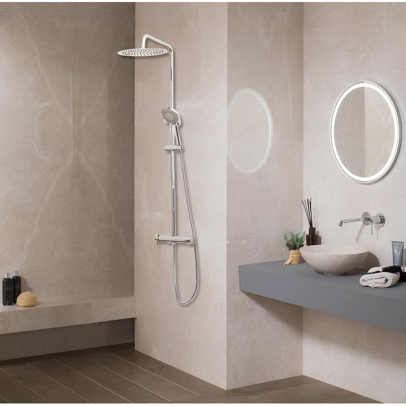 Columna Origin Silvestra 120 Cm Acero Inox., Cromado con Ducha Teléfono-1760717128107