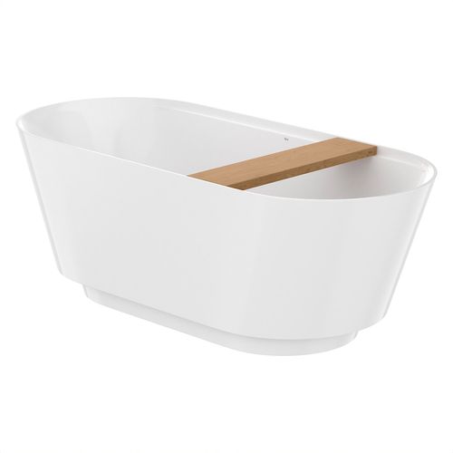 Tina Roca Tura Oval Freestanding D/Stonex Blac. C/Tira Led 75X170 C/Bandeja De Madera