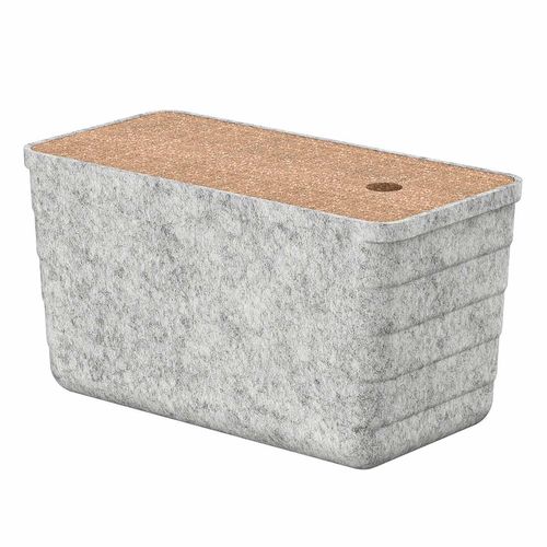 Organizador Roca Tura De Felpa C/Tapa De Corcho De 16.5X33.5X18