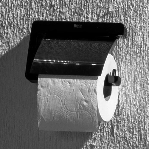 Portarrollo Roca Tempo De Sobreponer C/Tapa Acab. Negro Titanio