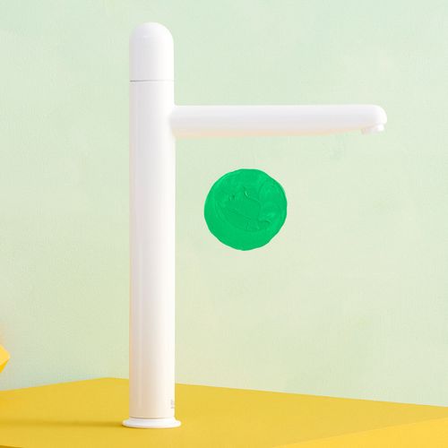 Monocomando Roca Nu para Lavatorio Pico Alto Blanco - Manijas Dome