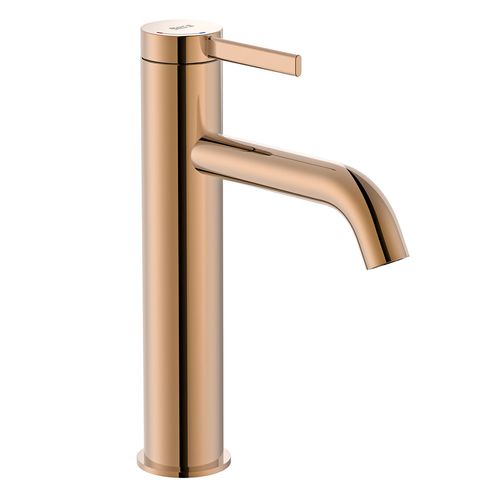 Monocomando Roca Ona P/Lvt Pico Bajo Acabado Oro Rosa C/Desague D/Push