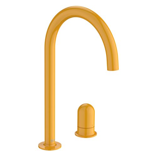 Monocomando Roca Nu P/Lvt. Pico Alto Acab. Amarillo C/Manijas De Repisa S/Desague