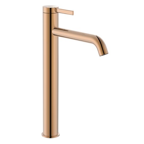 Monocomando Roca Ona P/Lvt Pico Alto Acabado Oro Rosa C/Desague D/Push