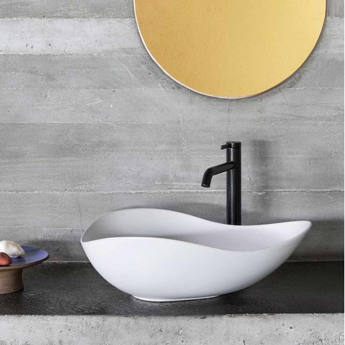 Monocomando Roca Ona P/Lvt Pico Alto Acabado Negro Titanio C/Desague D/Push