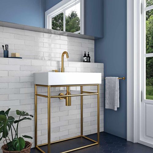 Porcelanato Tribeca Gypsum Blanco Brillante - 6X24.6 cm - 0.50 m2