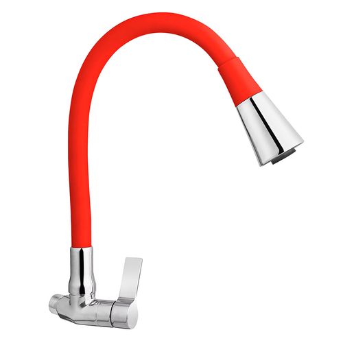 Llave Savona Para Lavadero Pico Flexible - Rojo