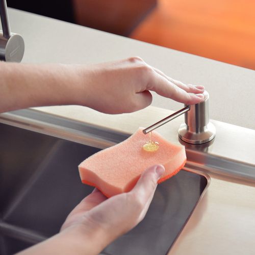 Dispensador de Jabón c/recipiente plástico 500ml - A/Inox