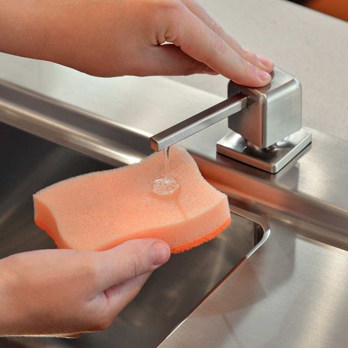 Dispensador de Jabón color negro c/recipiente plástico 500ml - A/Inox